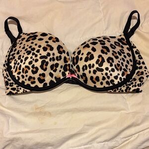 Victoria's Secret Leopard Print Bra with Black Accents